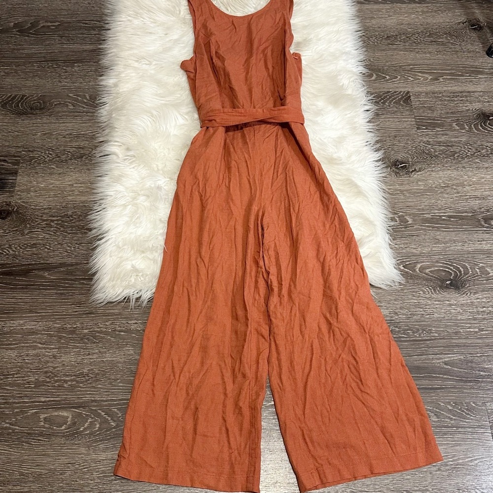 Abercrombie & Fitch Womens Linen Blend Jumpsuit Size 0‎ Beachy Vacation Resort